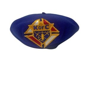 Knights Of Columbus 100% Wool Imported From France Embroidered Beret De Luxe
